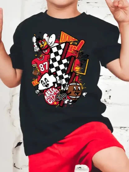 Boys Graphic Tee - KC Checkered Bolt
