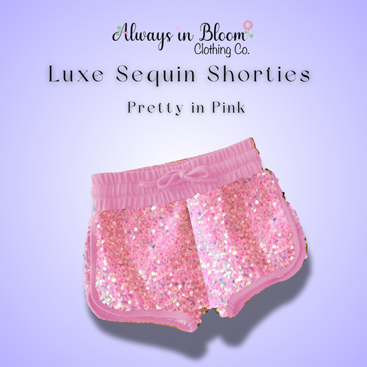 Luxe Velvet Sequin Shorties - Pretty In Pink