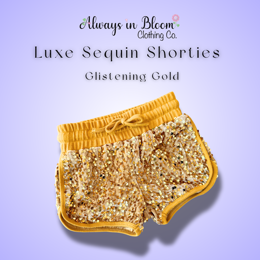 Luxe Velvet Sequin Shorties - Glistening Gold