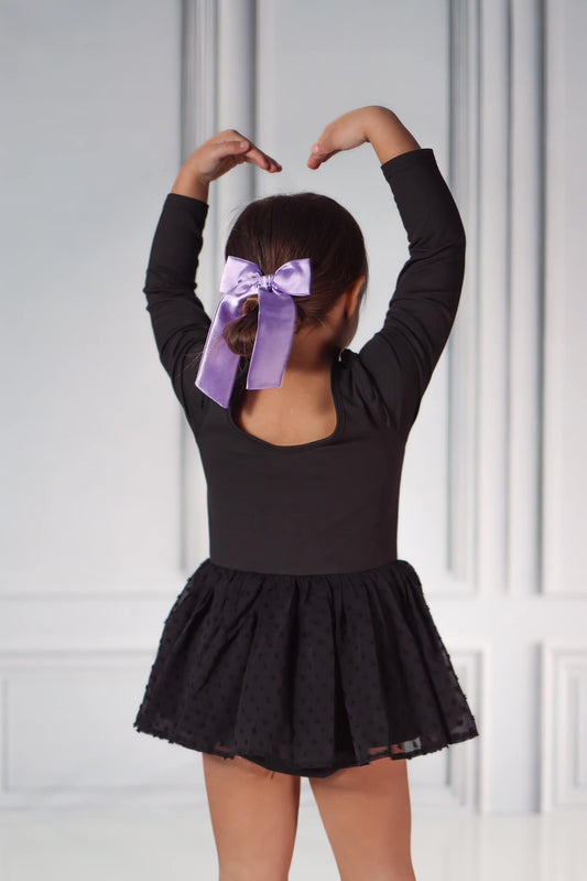 Twinkle + Twirl Long Sleeve Leo - Black Swan