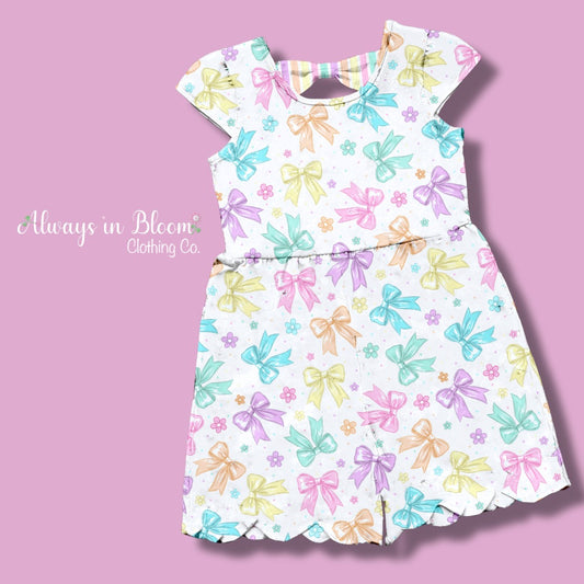 Scalloped Shortie Romper - Color Me Bow-tiful