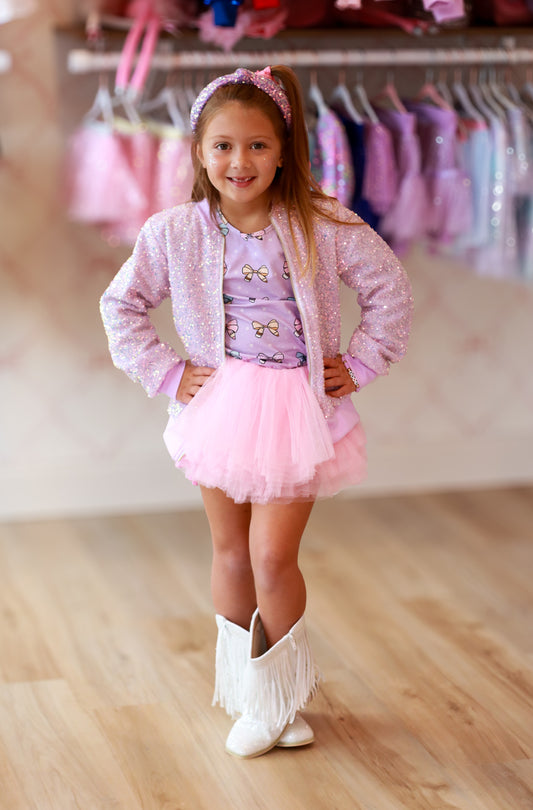 Luxe Velvet Sequin Jacket - Lavender Sparkles