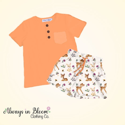 Boys 2 Piece Set - Woodland Friends