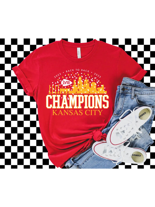 Women's Graphic Tee - KC Champions Confetti