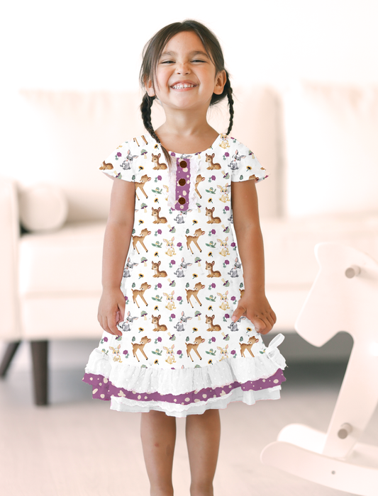 Daydream Lounge Gown Set - Woodland Friends